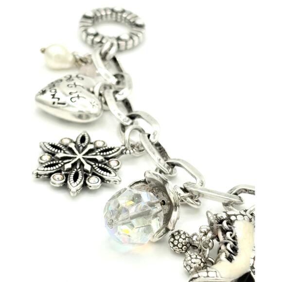 Brighton “Let It Snow” Charm Bracelet - Silver Enamel Crystal - Rare Collectible - Picture 6 of 14